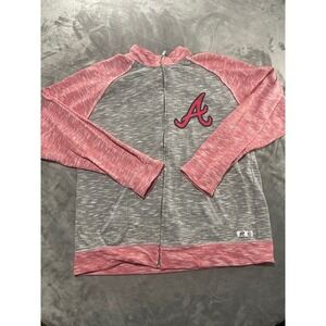Atlanta Braves MLB Dynasty Full Zip Jacket Red Heather Gray Baseball Women's